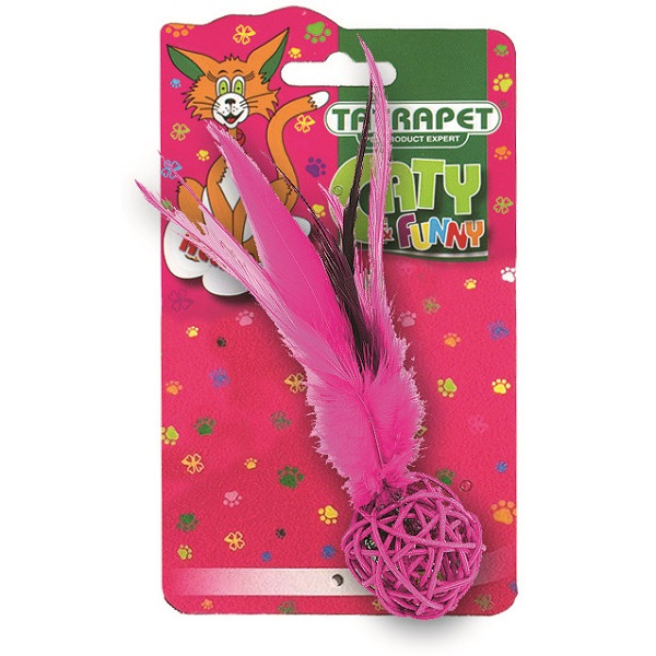 Tatrapet Igrachka za machka topche so perduv 14cm